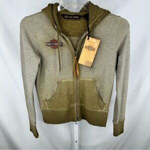 Harley Davidson Jacket Womens XS Full Zip Pockets Long Sleeve New